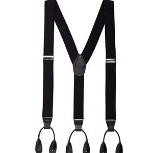 Button End Suspenders Y-Back Adjustable Elastic